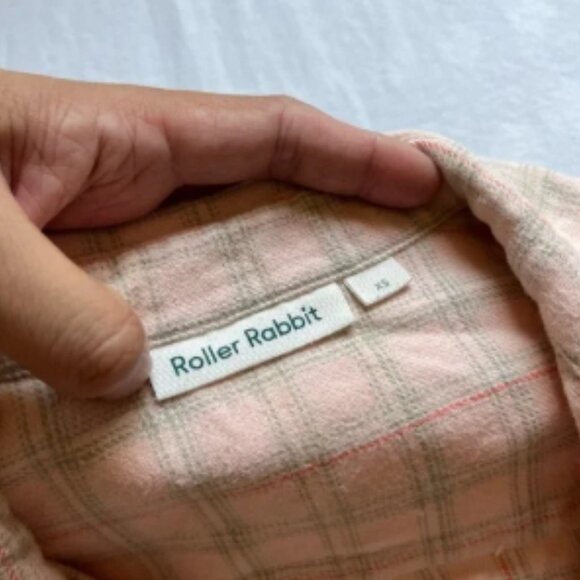 Roller Rabbit peach pink plaid button up long sleeve shirt - Picture 4 of 5